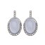 Pendientes plata rodio calcedonia azul oval cabujón Salvatore Plata